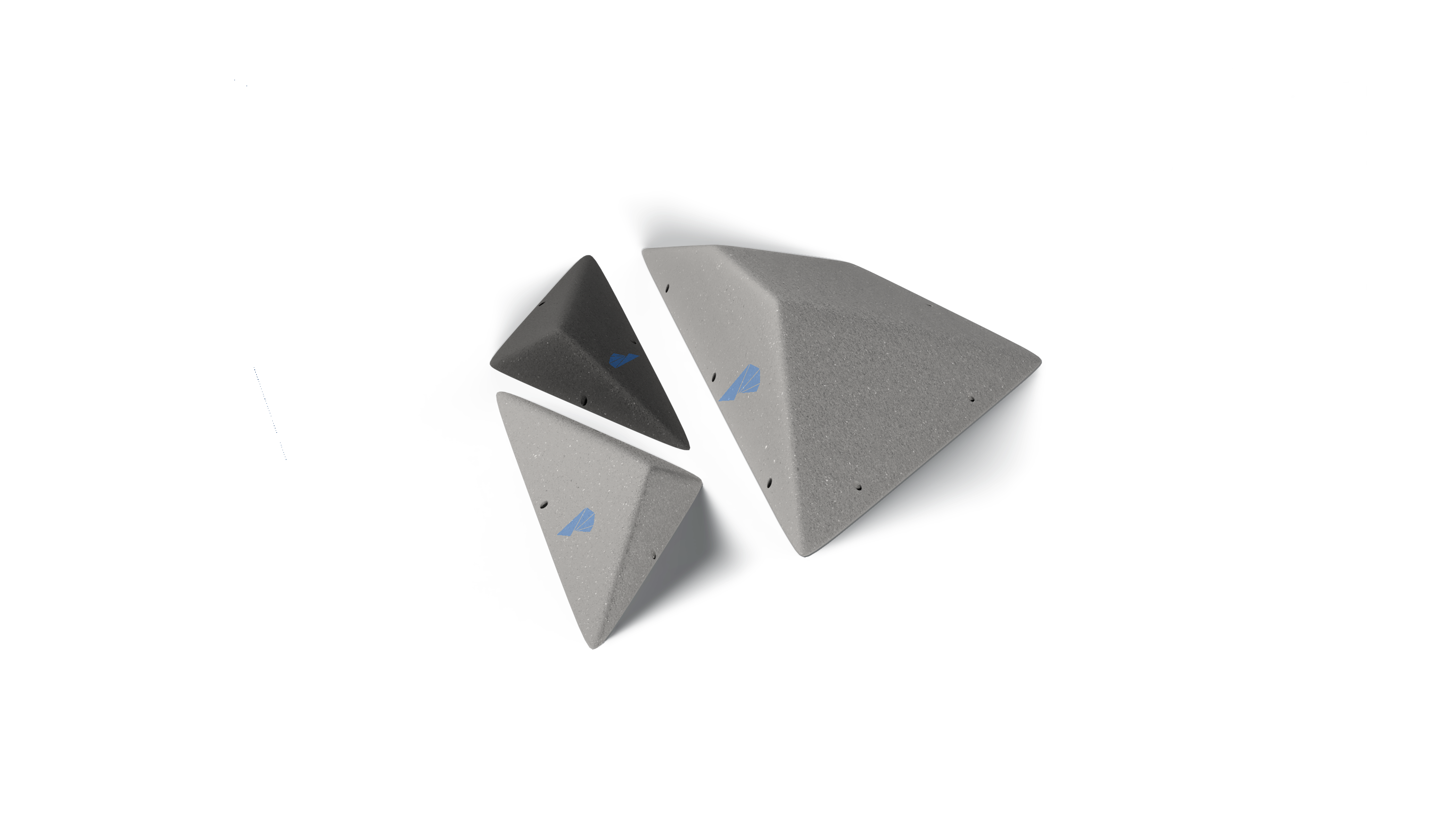 Zwei dreieckige und ein viereckiges Volumen der Serie Prisma von Banana Volumes.